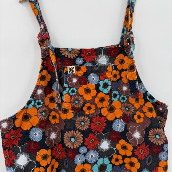 Lucy & Yak Freyja Corduroy Midi Pinafore Dress | 70s Dawn Floral Print | Size 22 - Picture 5 of 9